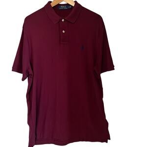 Polo Ralph Lauren short sleeve shirt Men’s large Burgundy red with Blue Pony